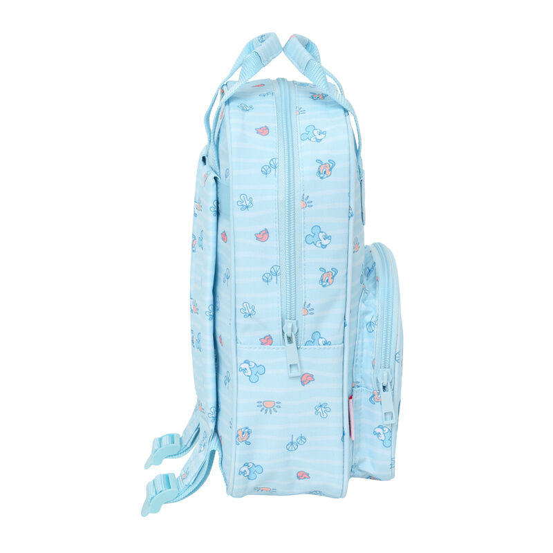 Mochila infantil azul claro Baby Mickey Disney con bolsillo frontal - 3