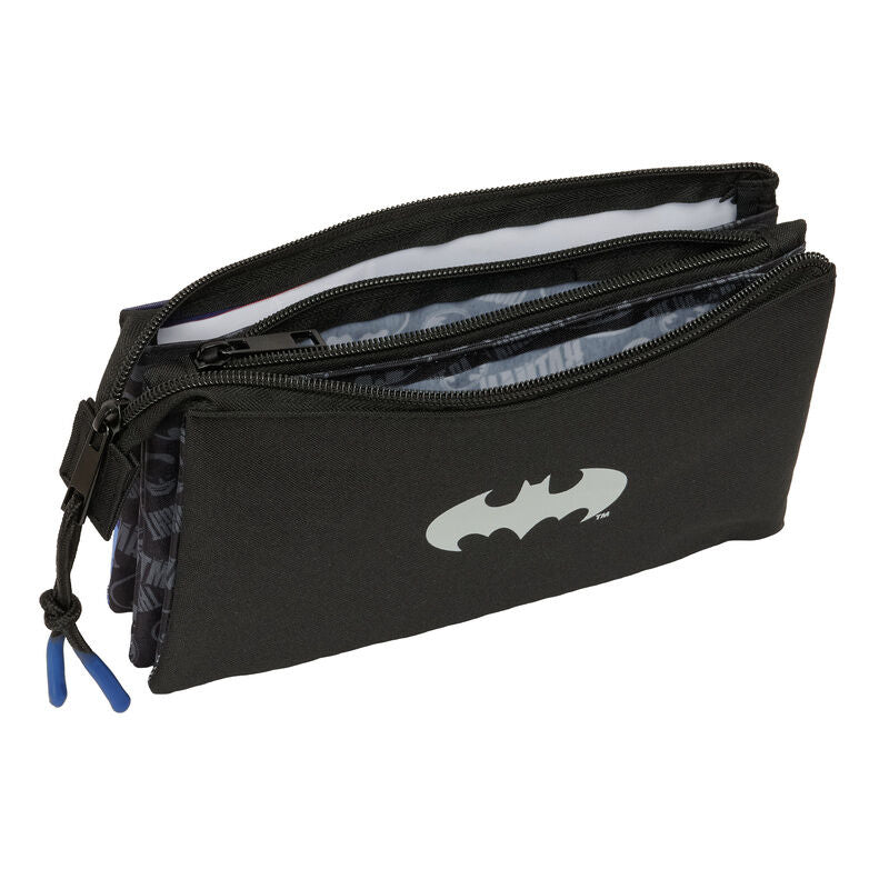 Portatodo triple Batman DC Comics azul y negro con tres compartimentos - 3