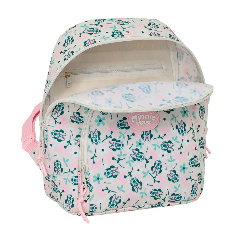 Mochila Minty Minnie Disney con estampado floral en tonos rosa y verde agua - 4