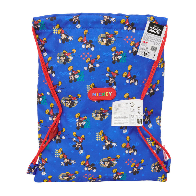 Saco mochila azul de Mickey y Pluto Disney con cordones - 5