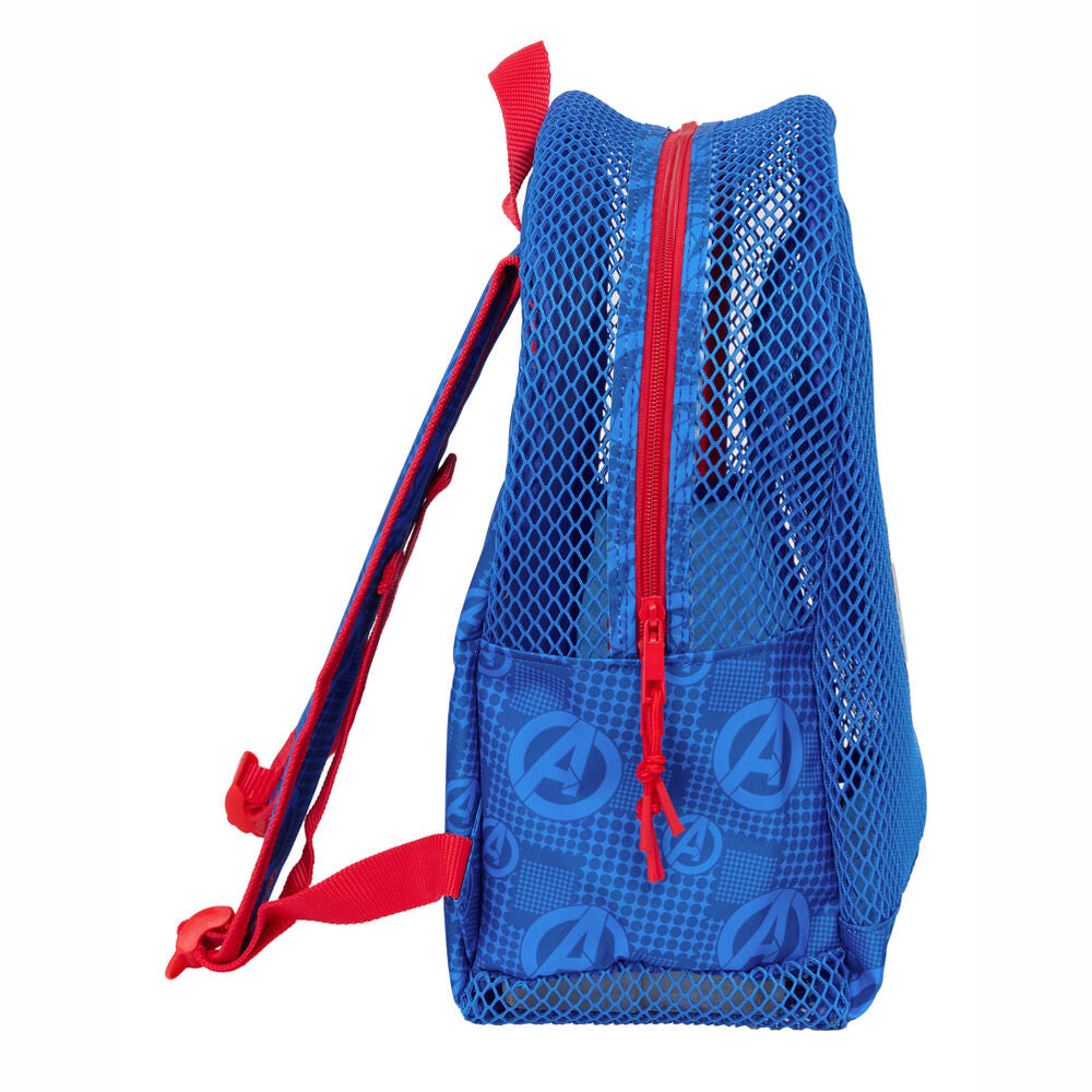 Mochila azul de rejilla Los Vengadores Marvel con Iron Man, Hulk y Capitán América - 3