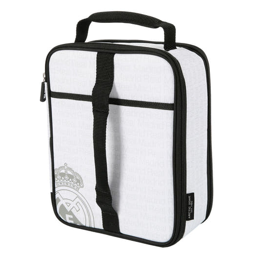 Bolsa térmica blanca y negra del Real Madrid con tupper - 2