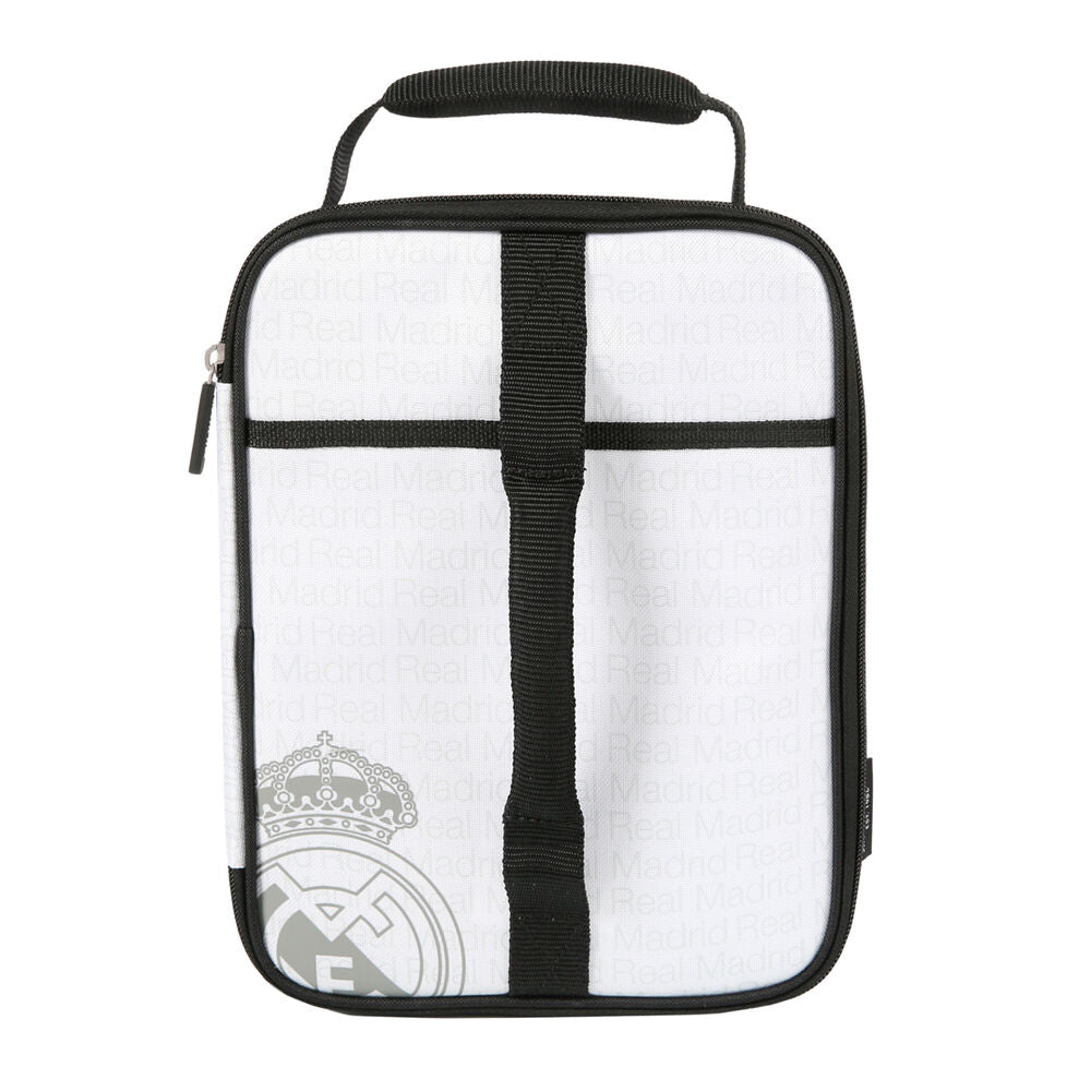 Bolsa térmica blanca y negra del Real Madrid con tupper - 4