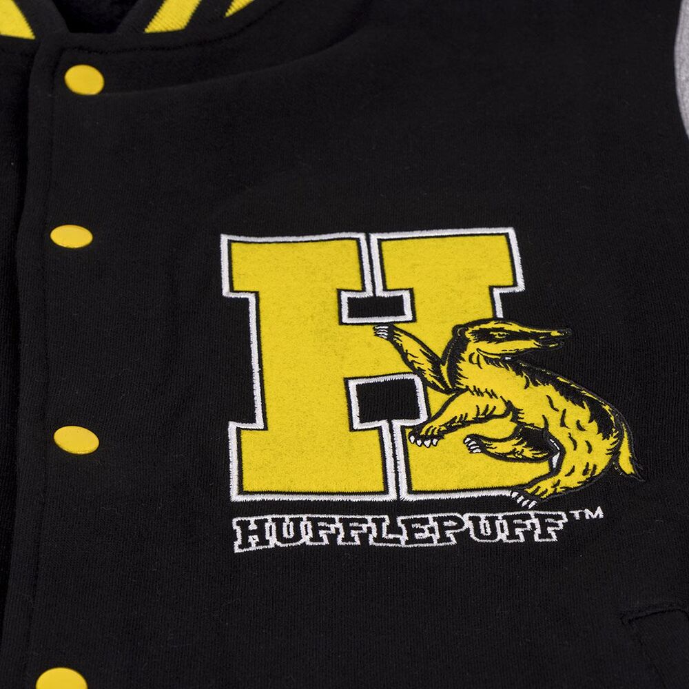 Chaqueta varsity negra y gris de Hufflepuff de Harry Potter - 4