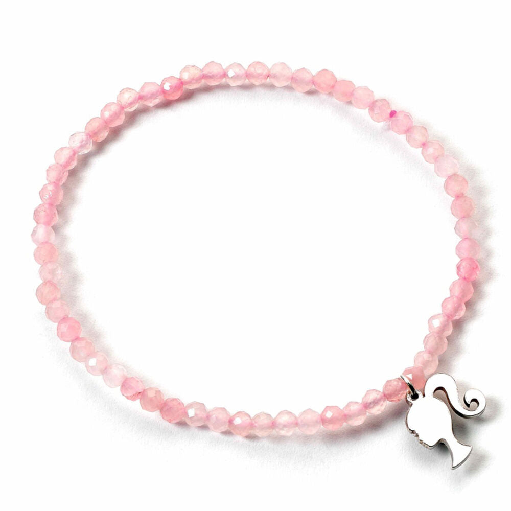 Pulsera rosa Barbie con charm de silueta en plata 925 - 2