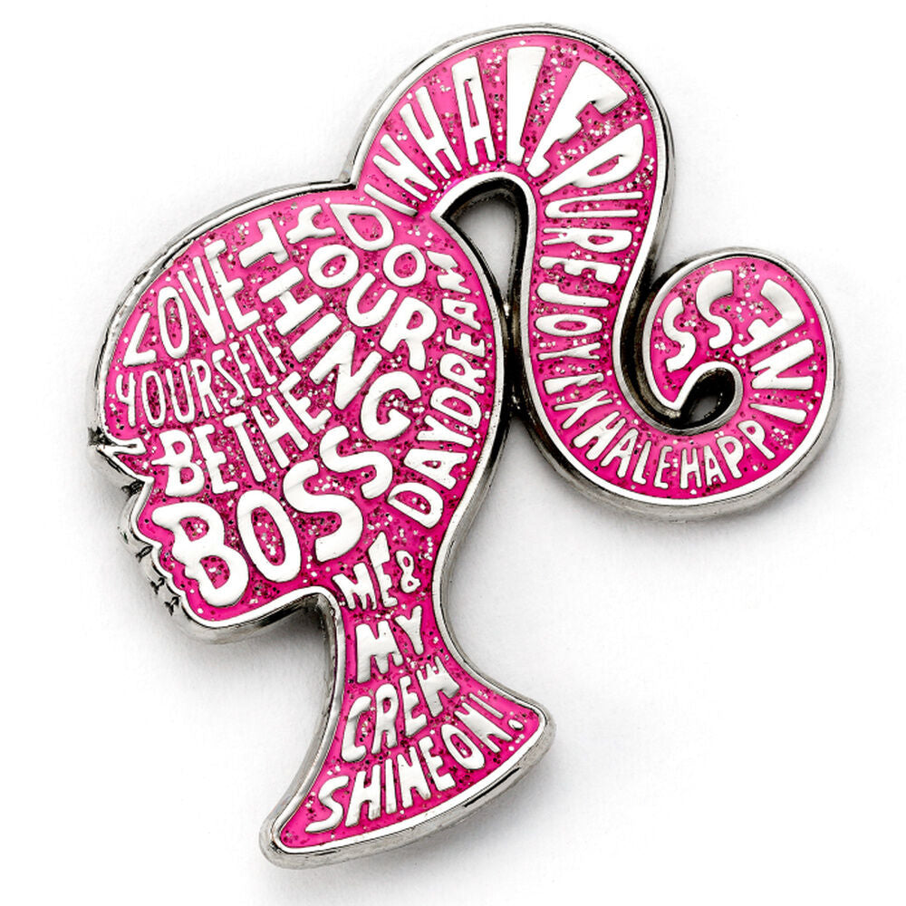 Pin Barbie Sparkly Silhouette rosa en tarjeta - 2