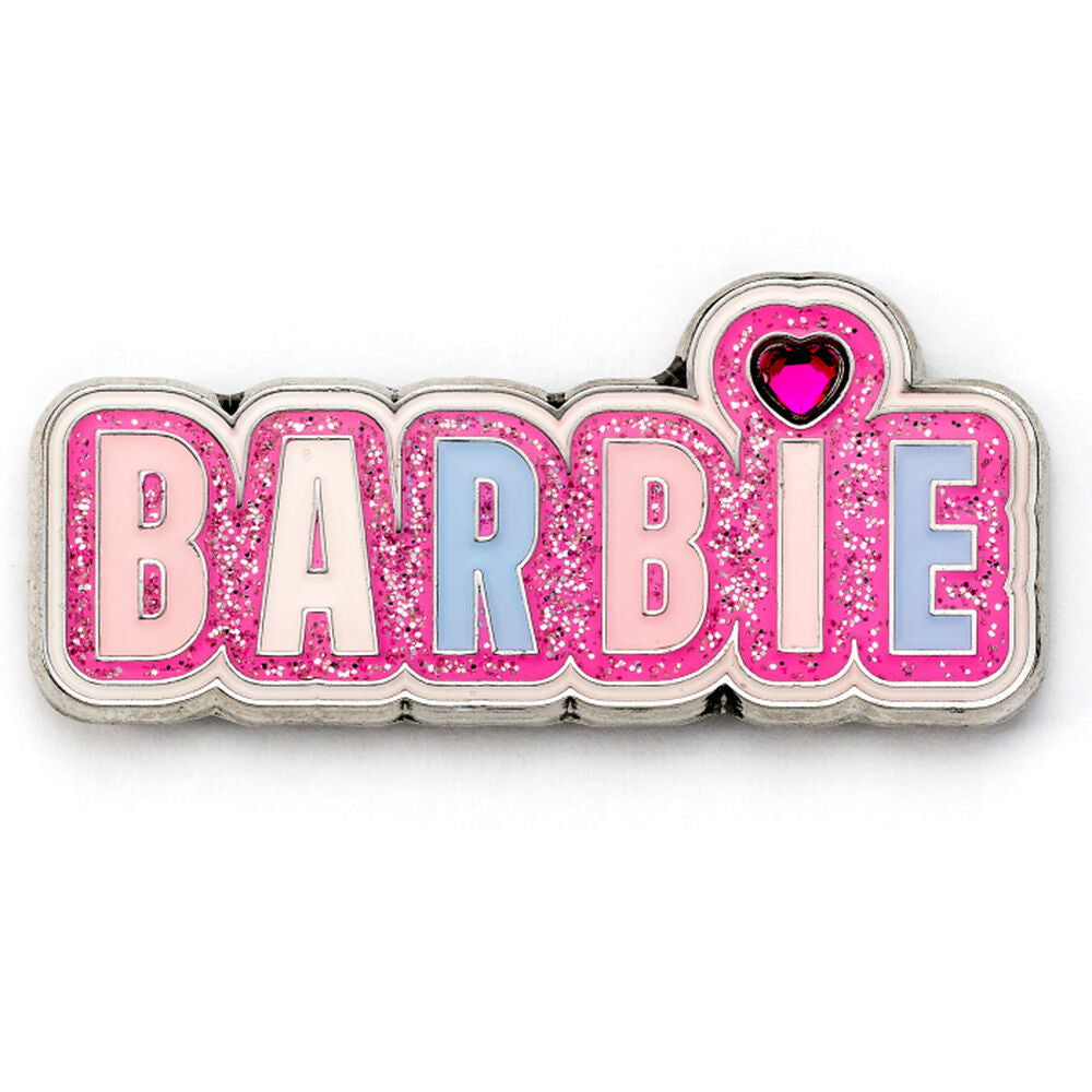 Pin rosa brillante con logotipo BARBIE y corazón - 2