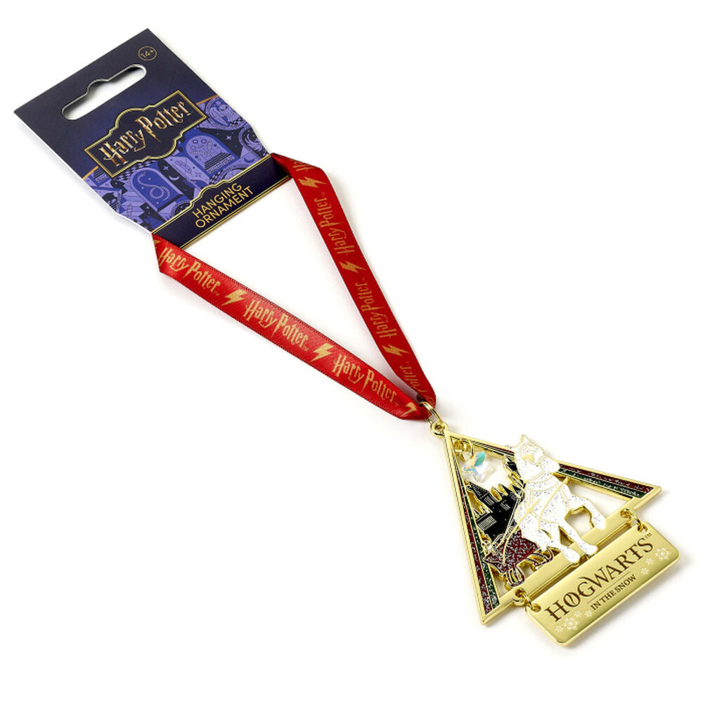 Adorno colgante Hogwarts in the Snow de Harry Potter con cinta roja - 2