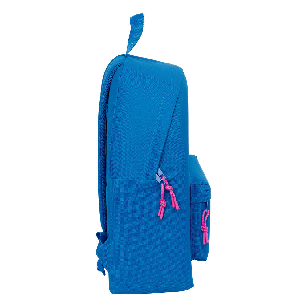 Mochila azul Benetton de 42 cm con bolsillo frontal - 3