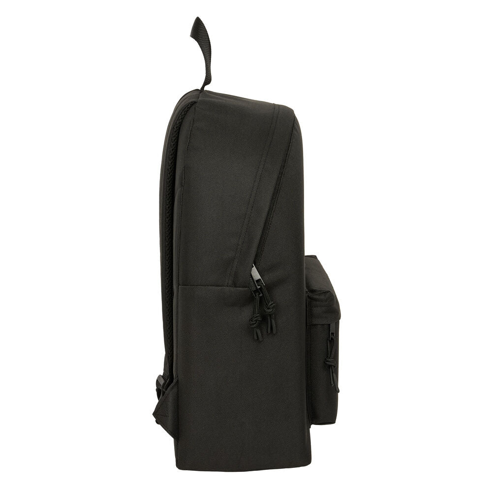 Mochila negra Benetton de 42 cm con bolsillo frontal - 3
