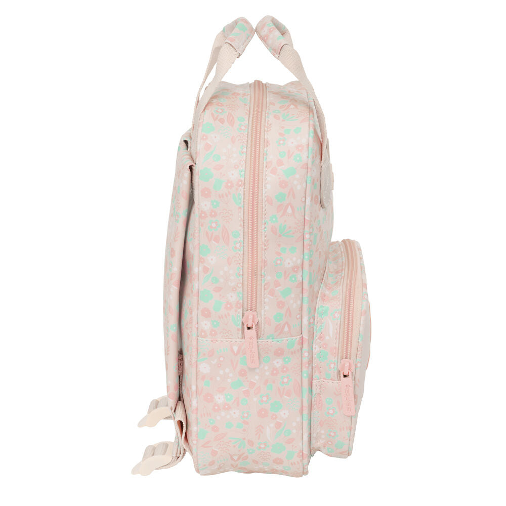 Mochila escolar SAFTA rosa con estampado floral y mariposa - 3