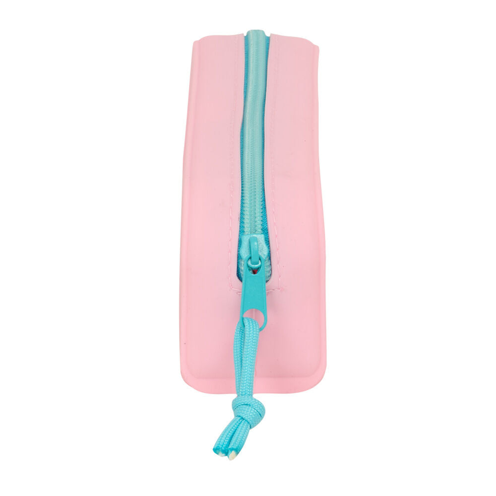 Portatodo Dolce Benetton rosa de silicona con cremallera turquesa - 3