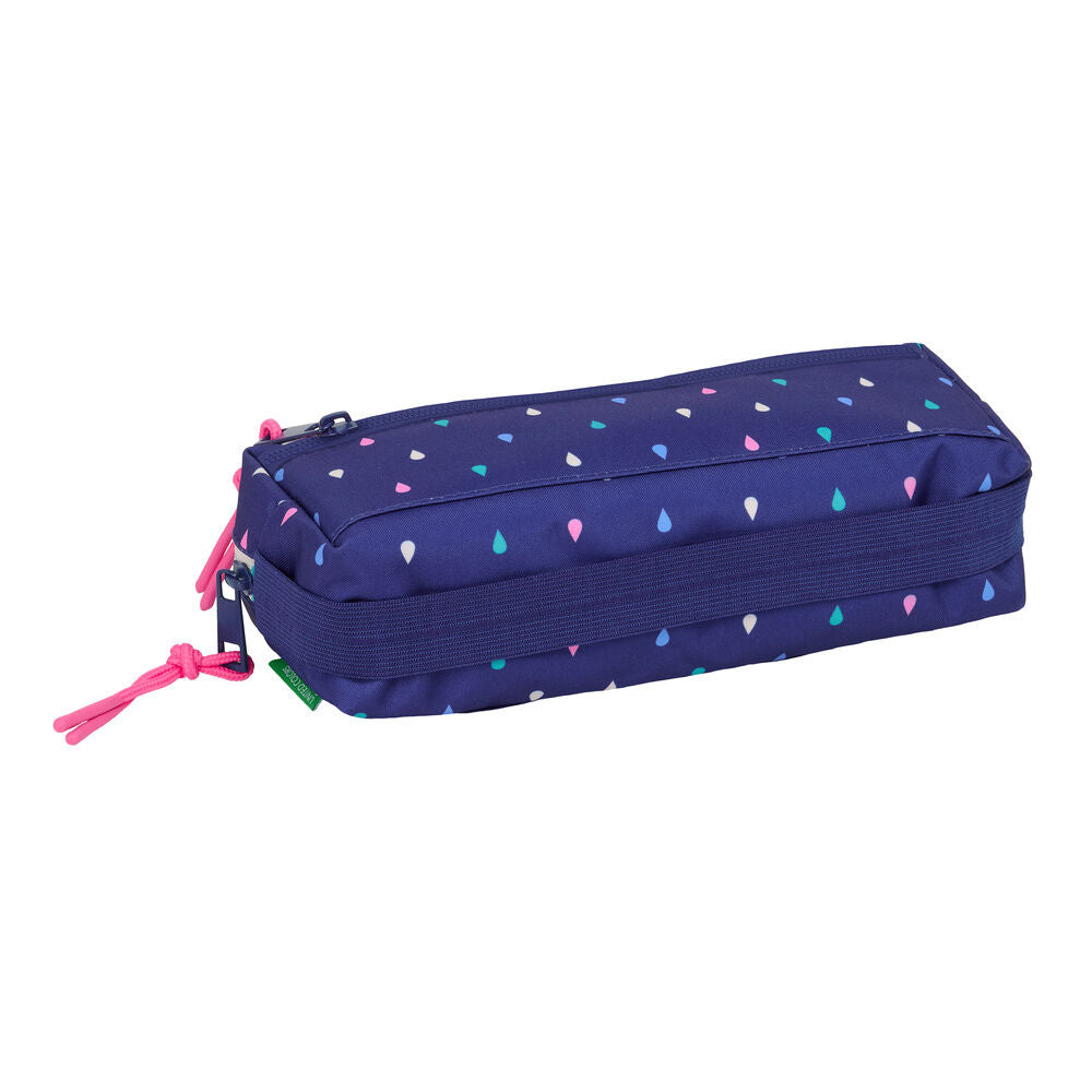 Portatodo triple Drop Benetton azul marino con gotas multicolor - 4