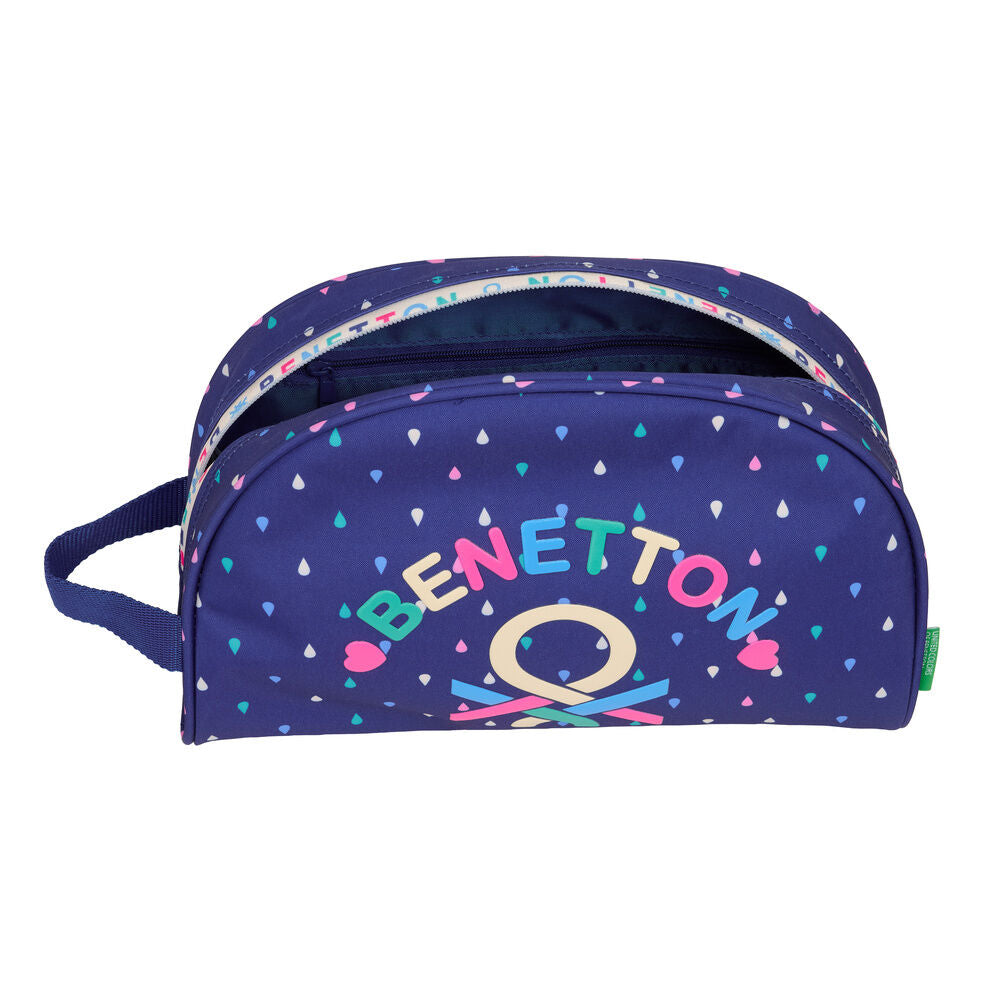 Neceser Drop Benetton azul marino con gotas multicolor - 4