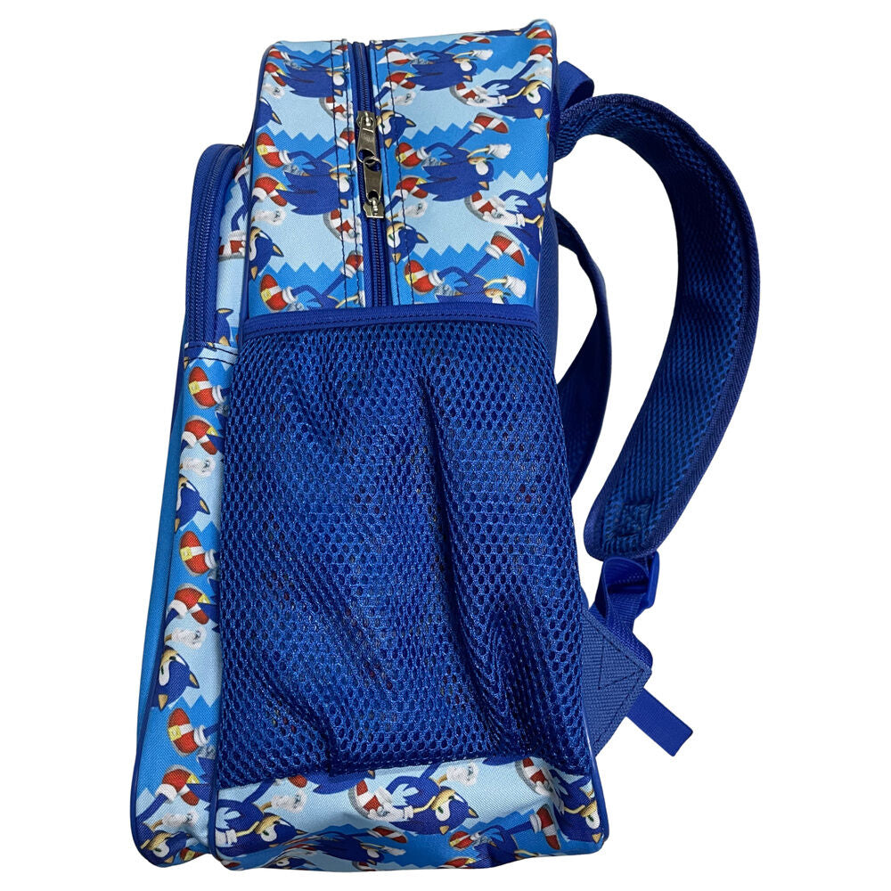 Mochila azul de Sonic the Hedgehog con estampado frontal - 3
