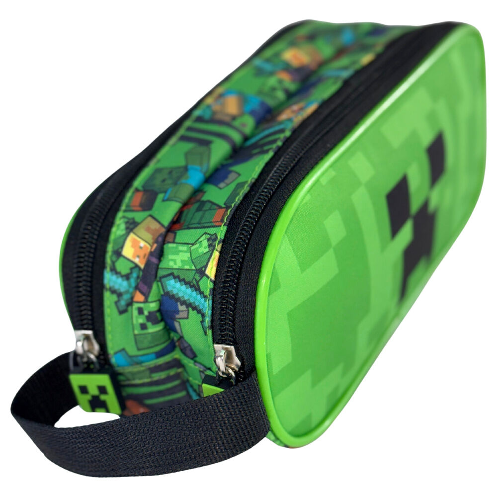 Portatodo verde Minecraft con rostro pixelado del Creeper - 2