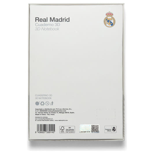 Cuaderno A5 azul oscuro del Real Madrid con escudo 3D - 5