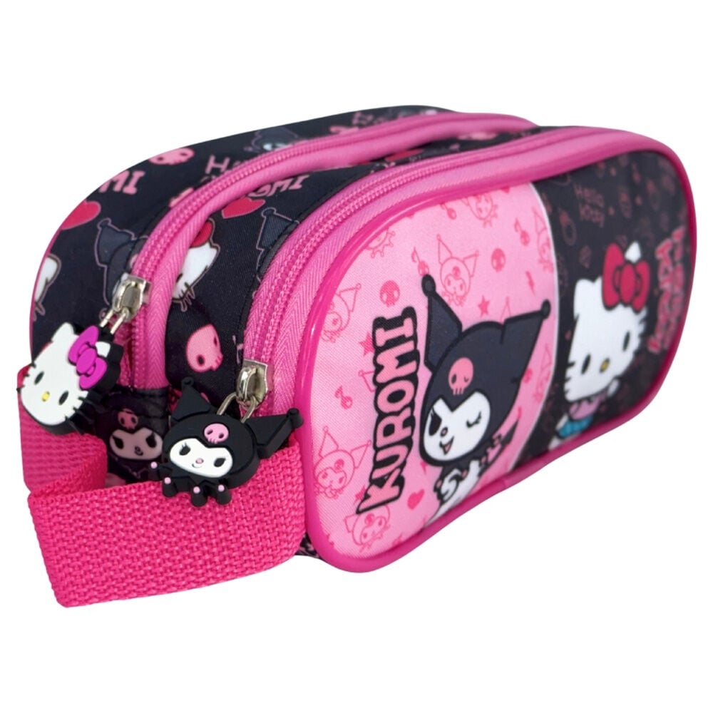 Portatodo doble rosa y negro de Kuromi y Hello Kitty - 2