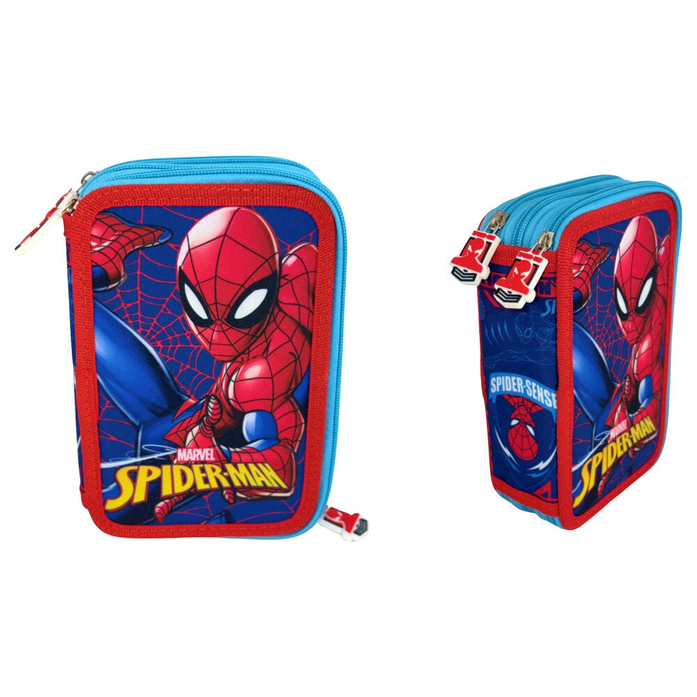 Plumier triple Marvel Spider-Man azul y rojo - 2
