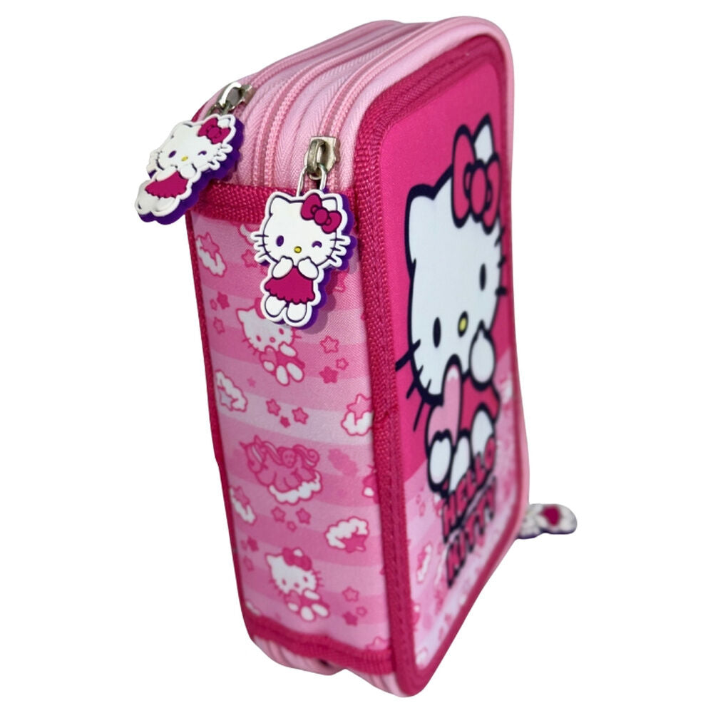 Plumier triple rosa de Hello Kitty con tres cremalleras - 2