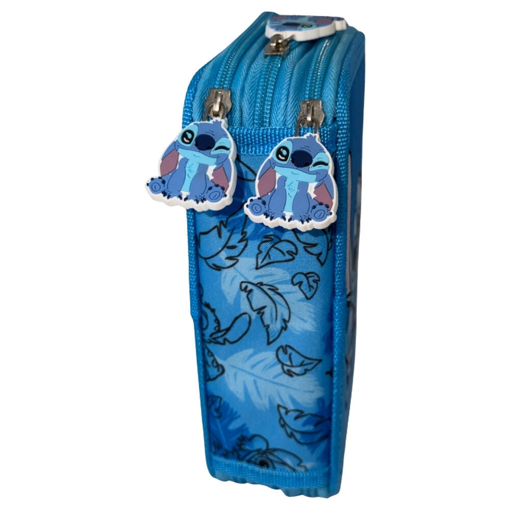Plumier triple azul de Disney Stitch con tres compartimentos - 2