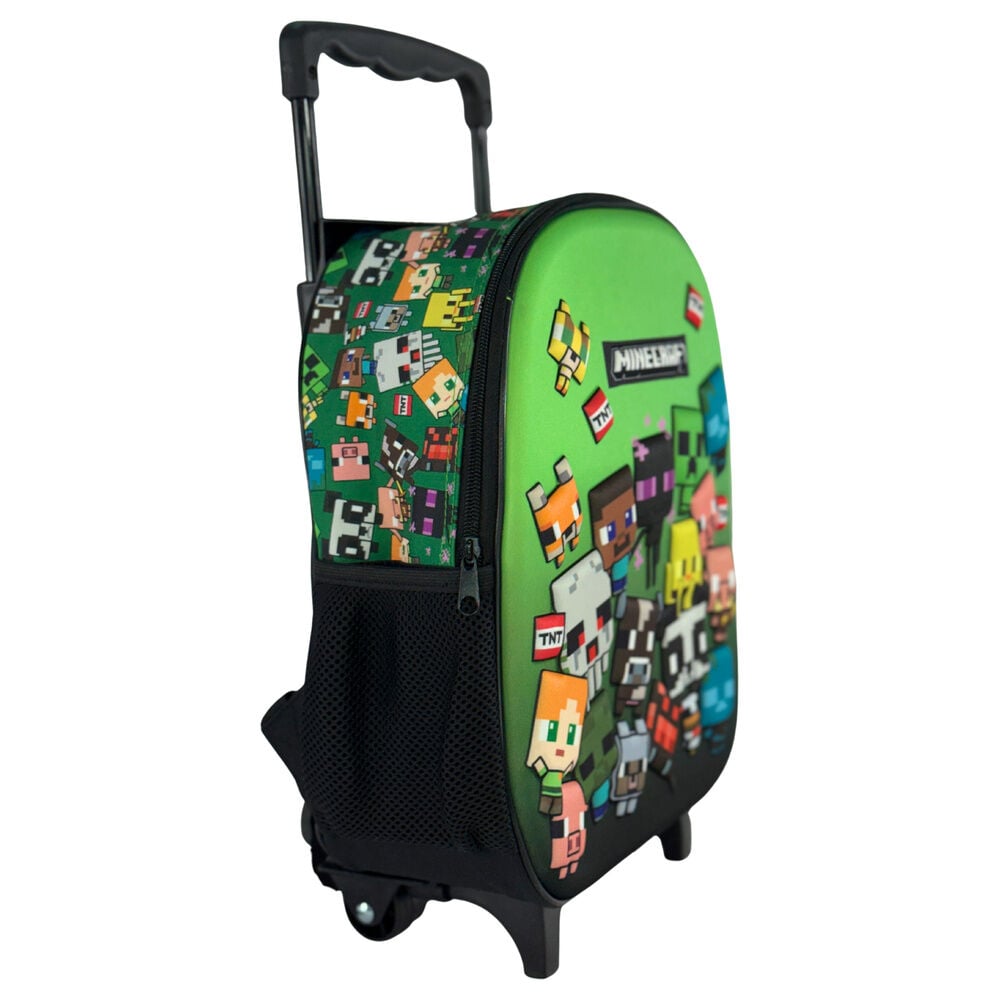 Trolley escolar verde Minecraft 3D Characters con personajes y asa extensible - 2
