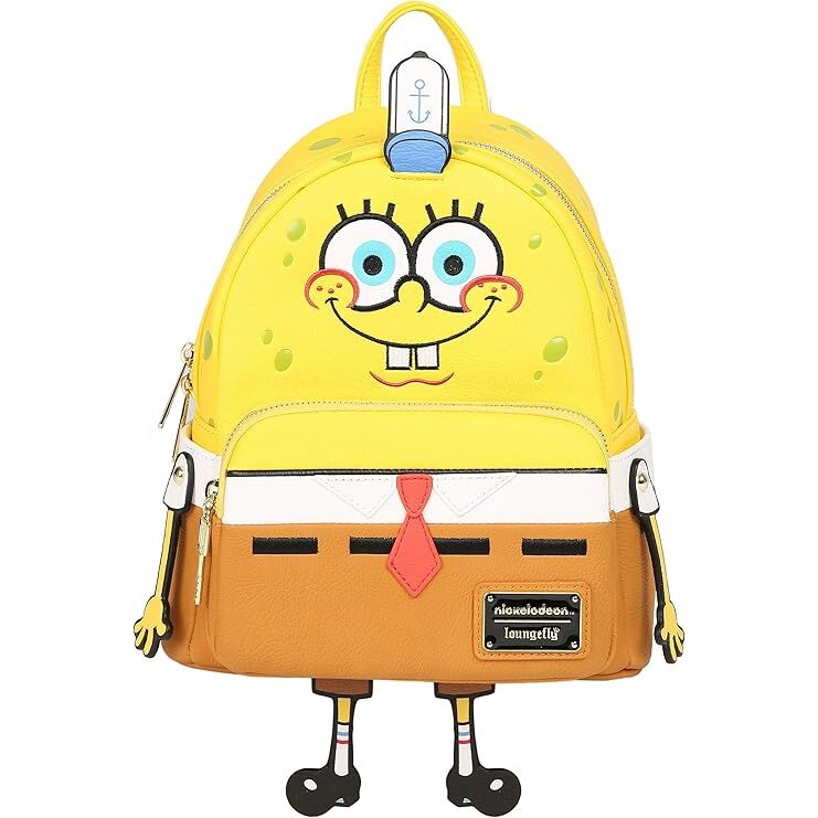 Mochila Loungefly de Bob Esponja amarilla con diseño de su uniforme - 3