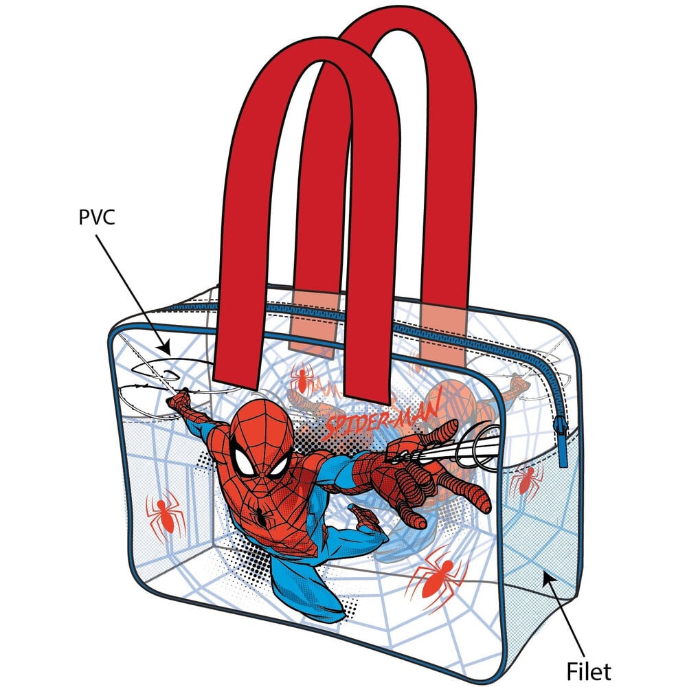 Bolsa de playa transparente de PVC con diseño de Spider-Man Marvel