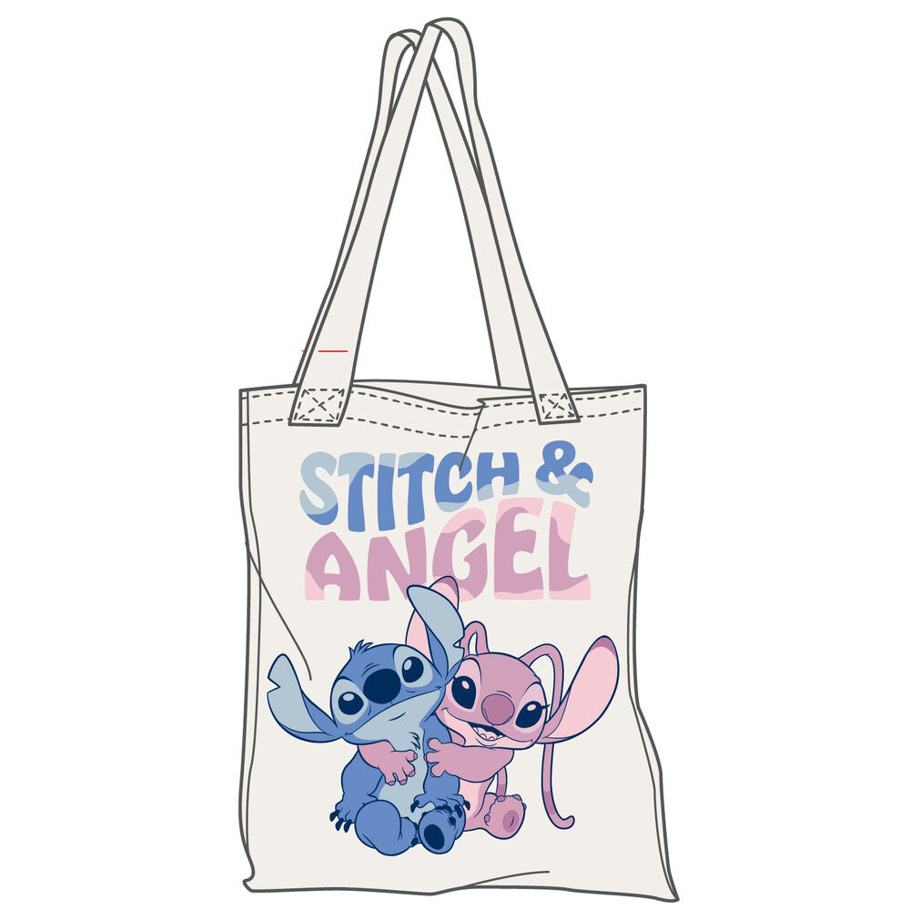 Bolsa de algodón Disney con Stitch y Angel
