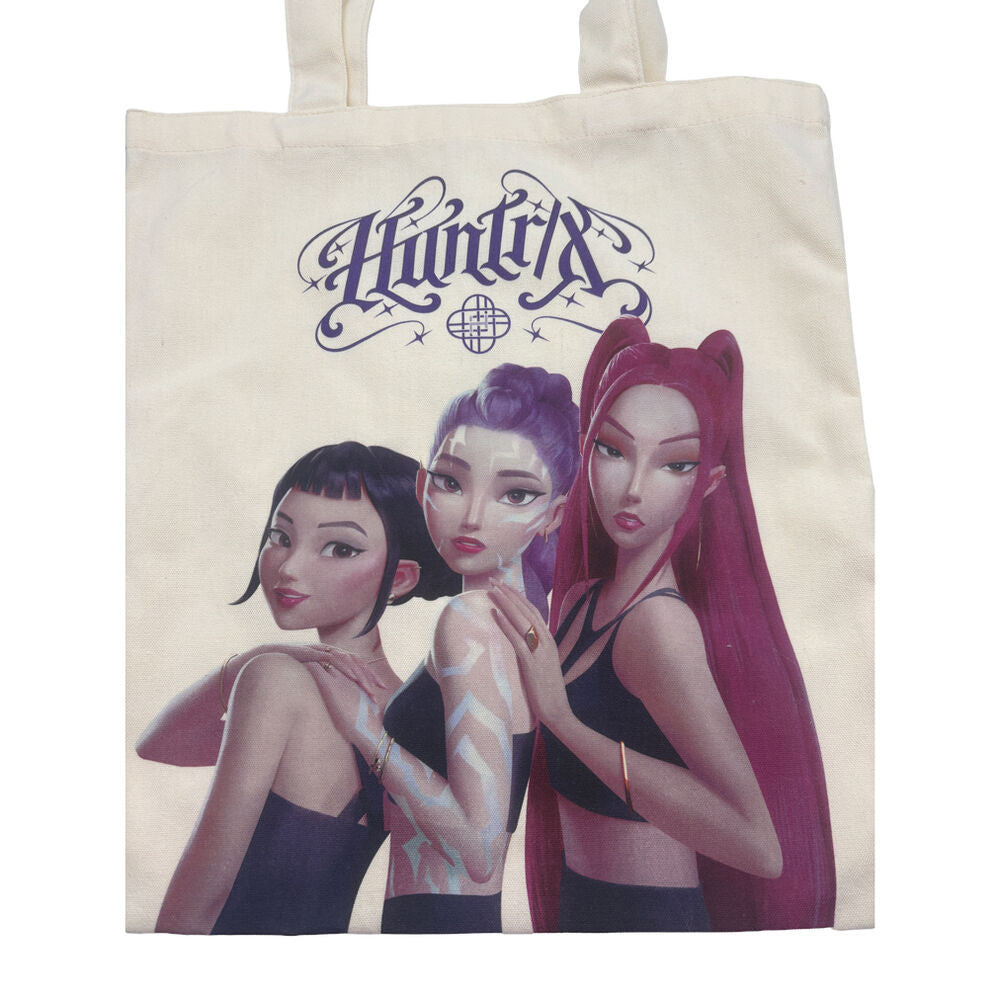 Bolsa de algodón Huntrix con ilustración de las tres guerreras de KPop Demon Hunters - 3