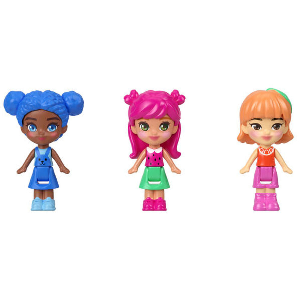 Surtido de figuras Polly Pocket con diseños coloridos de frutas