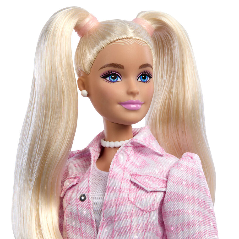Muñeca Barbie Deluxe con chaqueta y falda vaquera rosas - 4