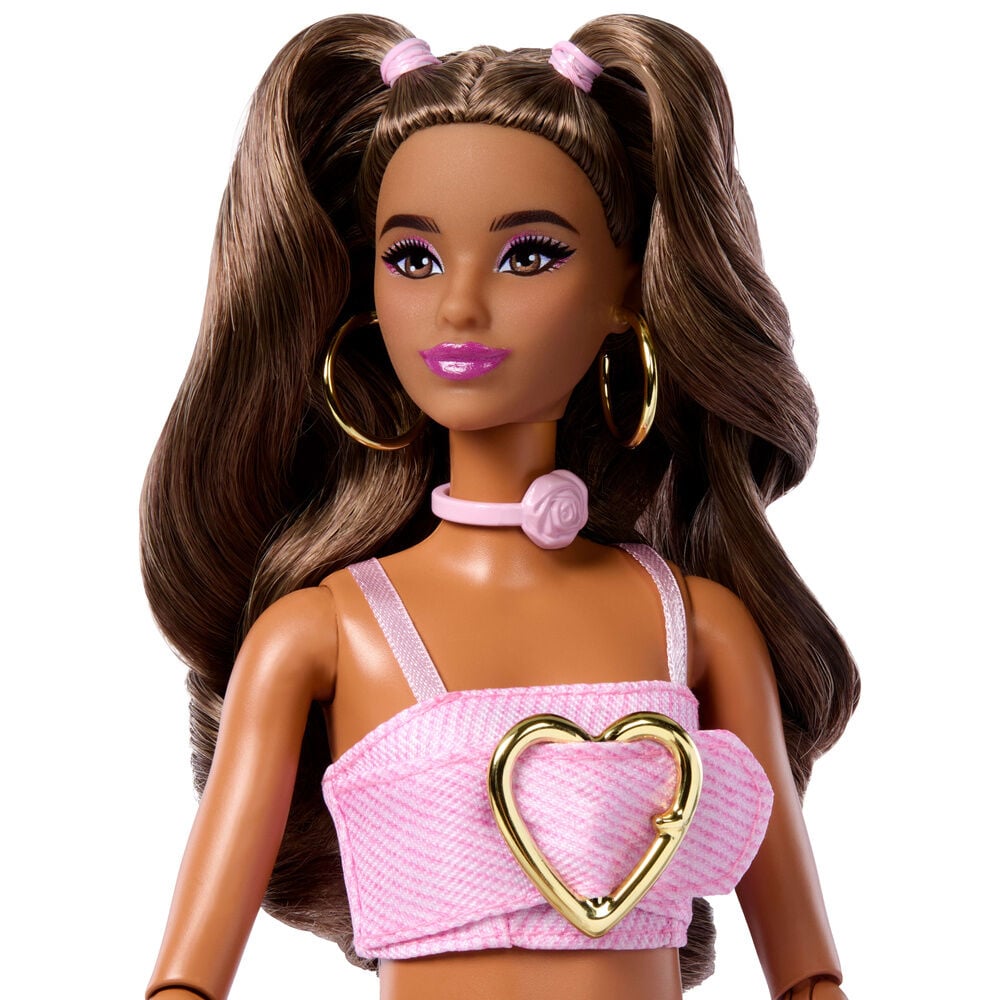 Muñeca Barbie Deluxe Style con conjunto rosa y bolso de rosa - 4