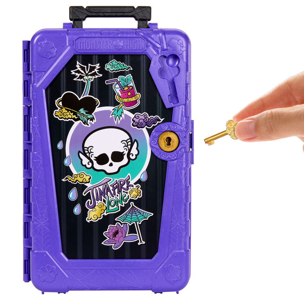 Muñeca Jinafire Long Monster High con maletín morado - 5