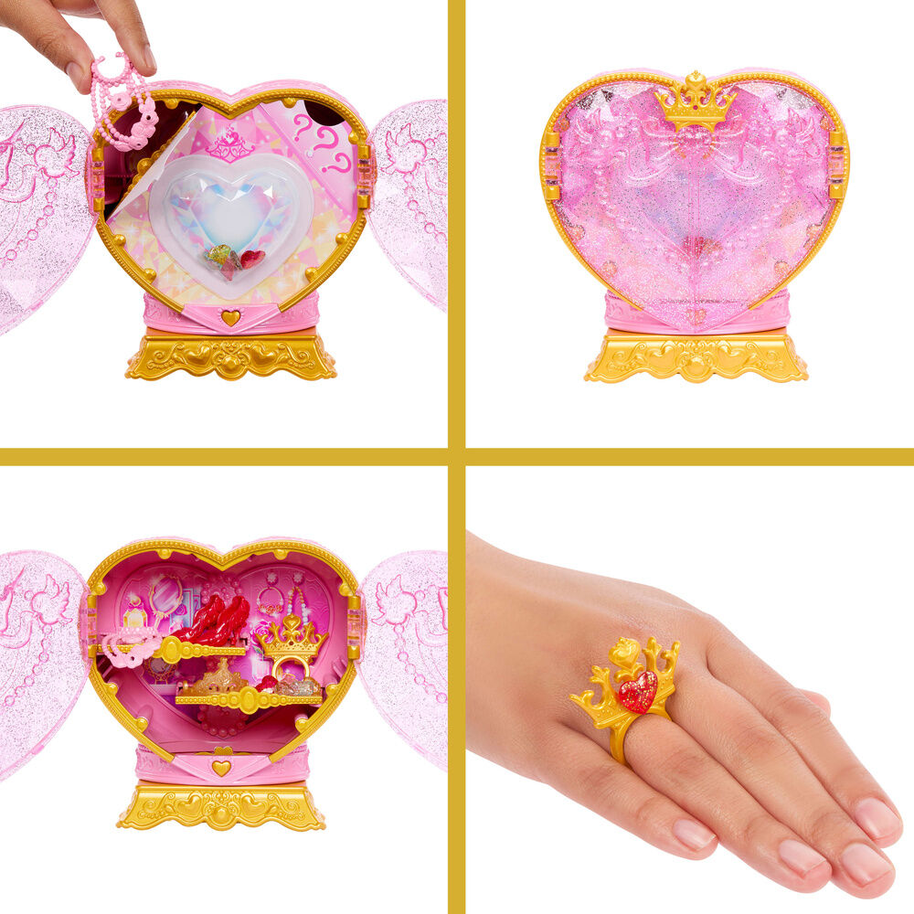 Muñeca Bella Disney Jewel Reveal con vestido amarillo, corazón rosa y accesorios - 5