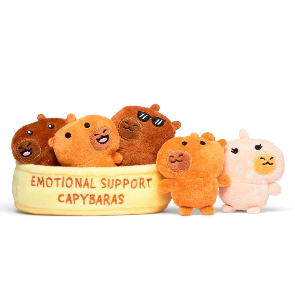 Set JUST PLAY de cinco peluches de capibaras Emotional Support