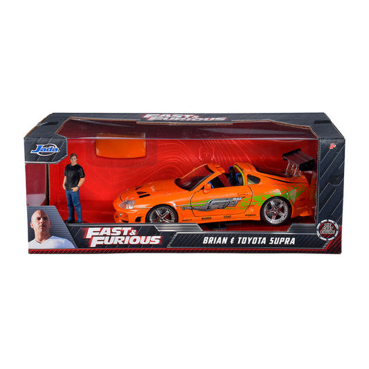 Réplica naranja del Toyota Supra de Fast & Furious con figura de Brian - 2