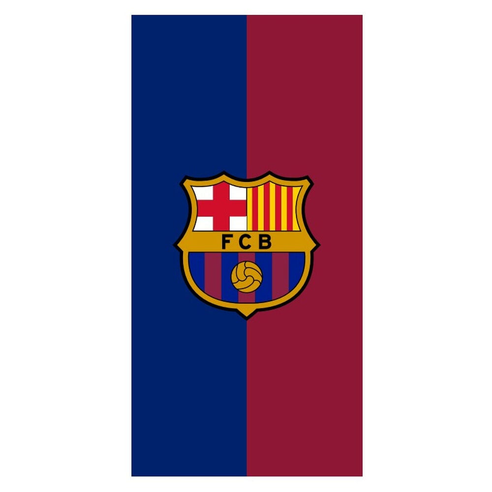 Toalla de microfibra del FC Barcelona azul y granate con escudo central