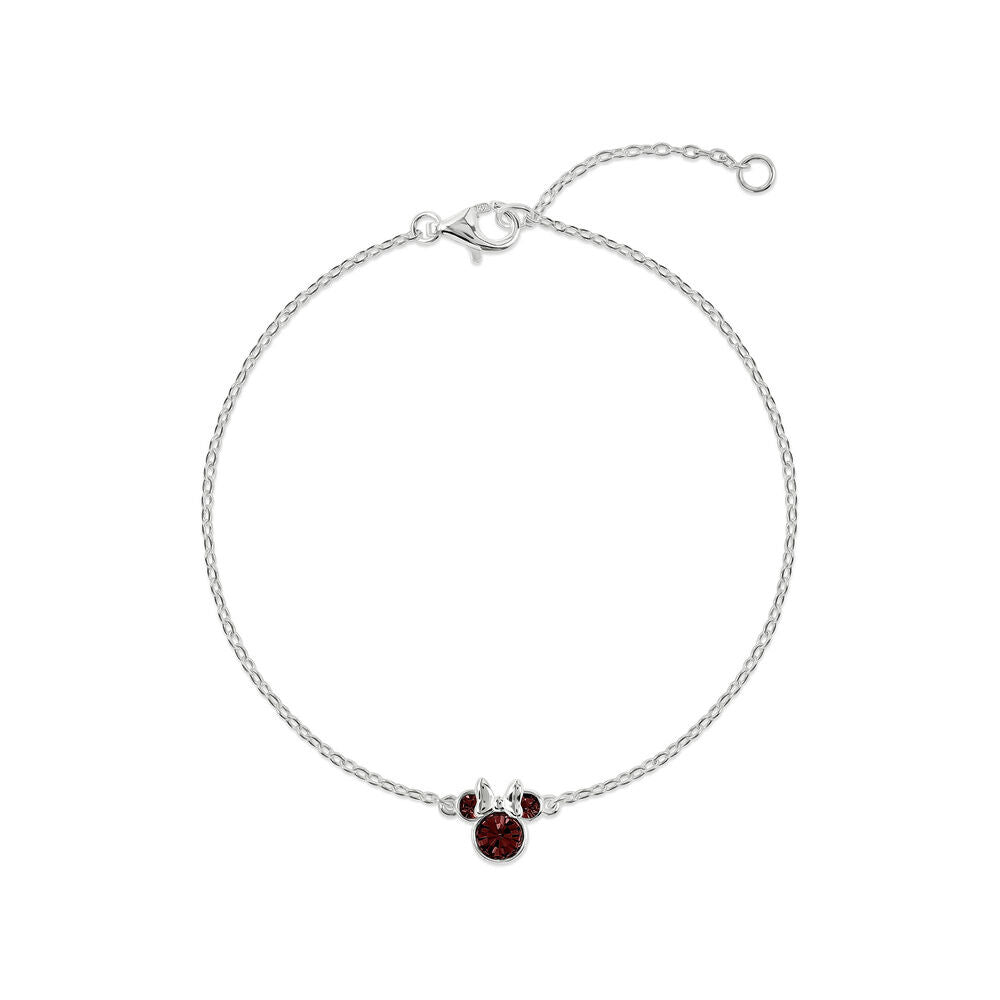 Pulsera Minnie Disney de plata 925 con detalles rojos