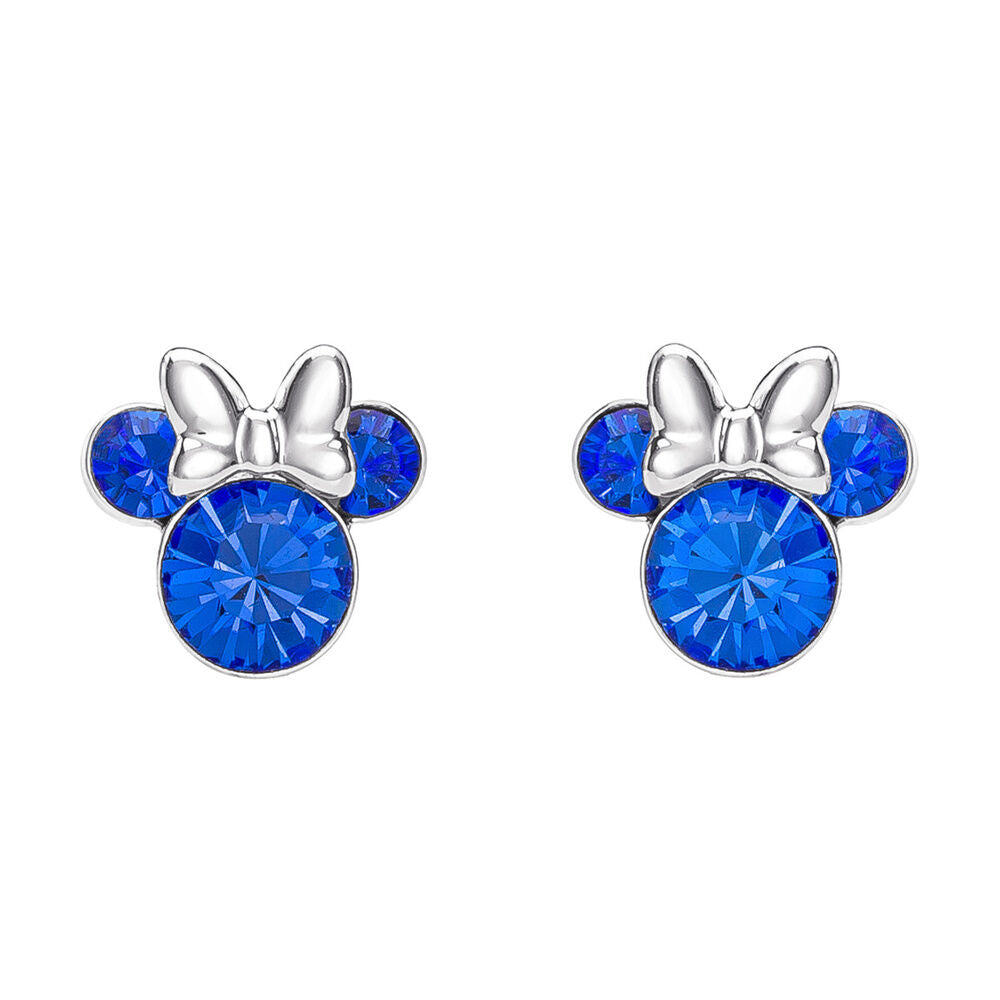 Pendientes de Minnie Disney en plata 925 con detalles azules