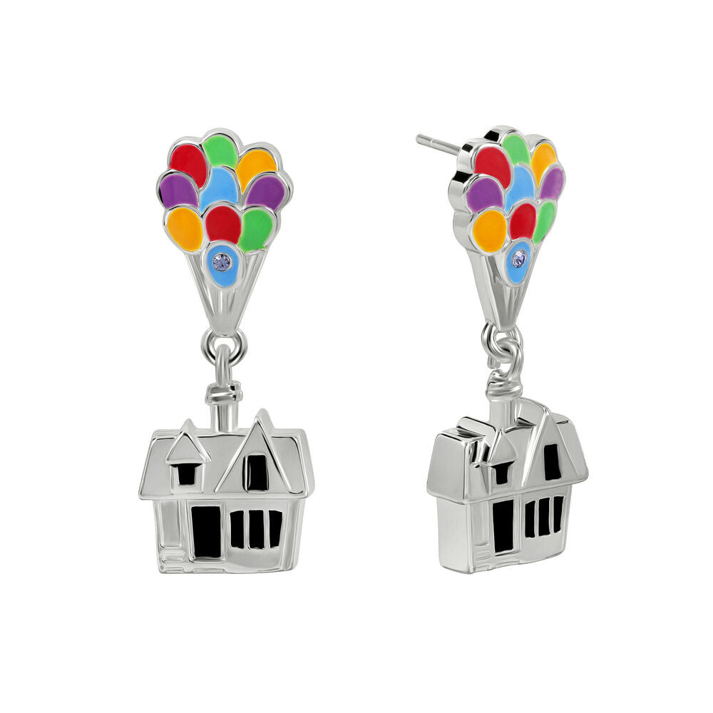 Pendientes colgantes Disney con la casa de Up y globos multicolor
