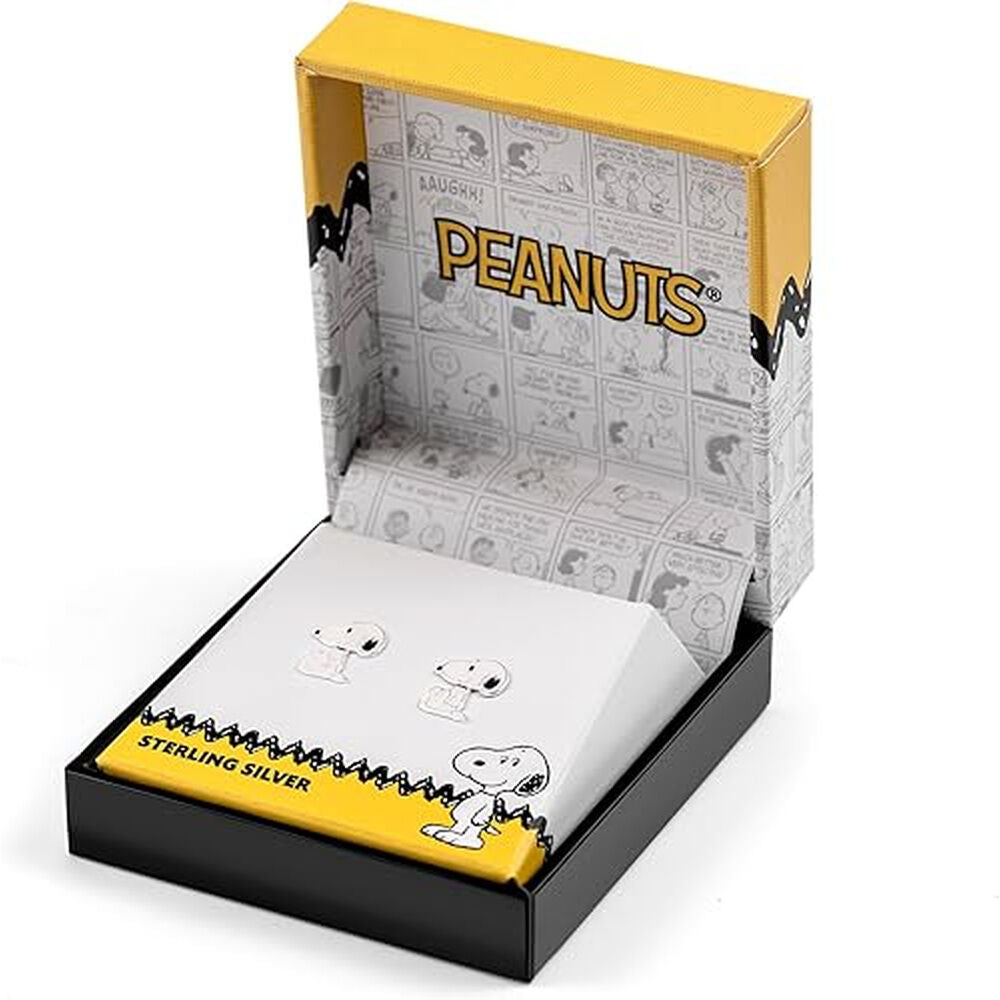 Pendientes de plata 925 con diseño de Snoopy sentado - 2