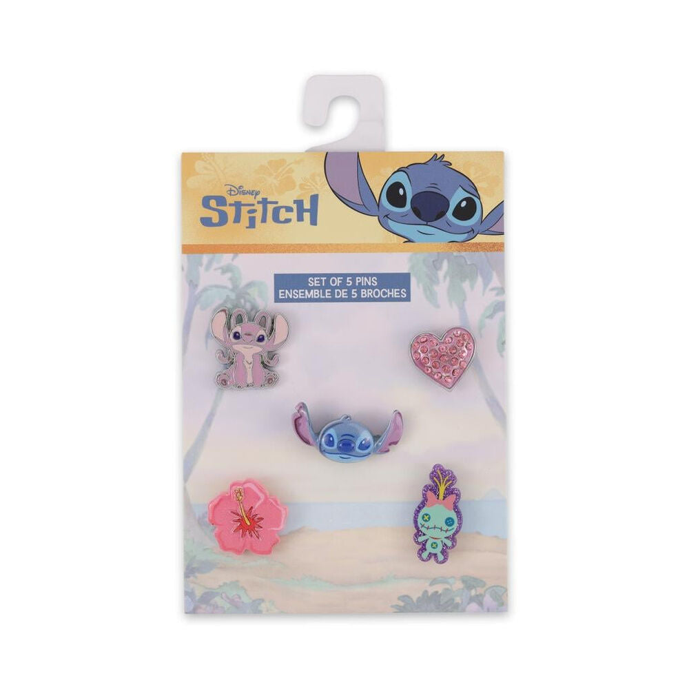 Set de cinco pins de Stitch Disney con diseños coloridos - 2
