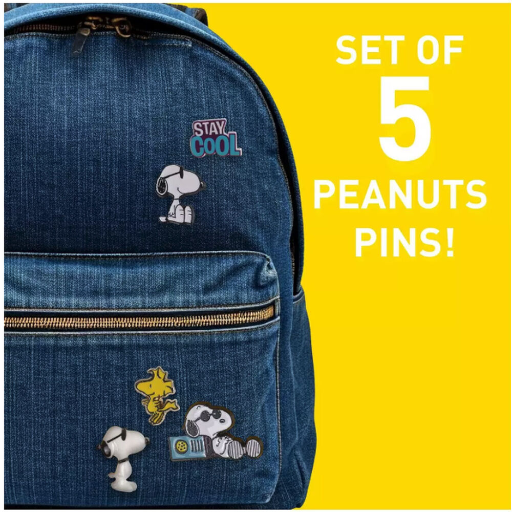 Set de 5 pins de Snoopy y Peanuts con Woodstock y mensaje STAY COOL - 3