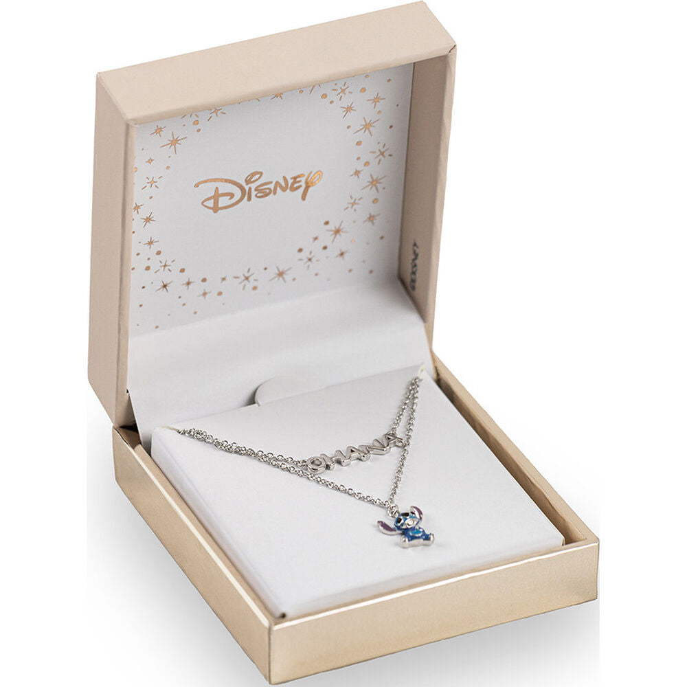 Colgante de plata 925 con inscripción Ohana y figura de Stitch Disney - 3