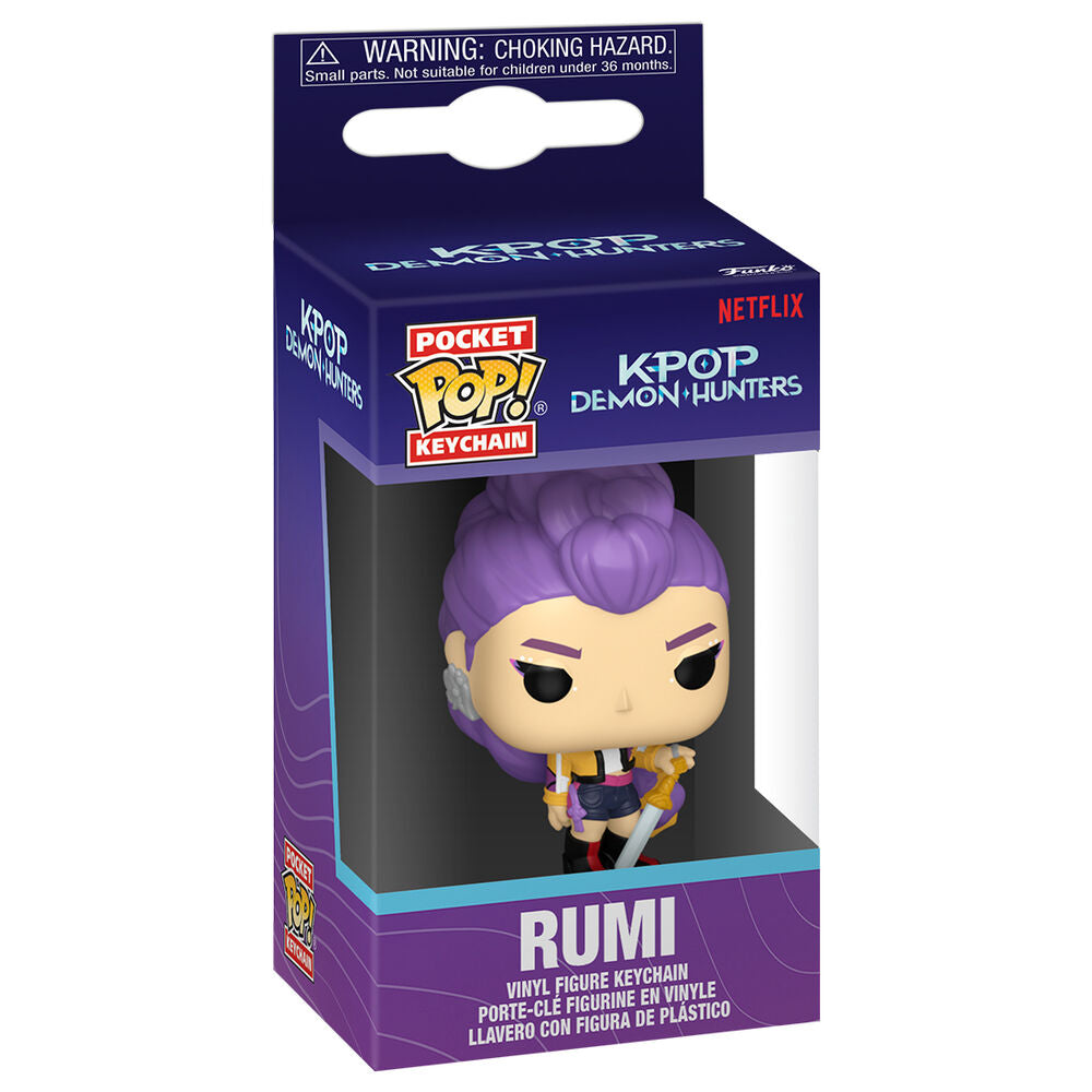 Llavero FUNKO Pocket POP! de Rumi con cabello morado y espada - 2