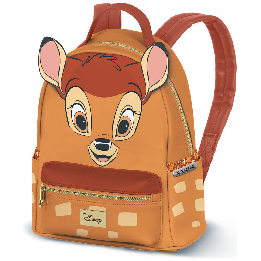 Mochila urbana Disney Bambi marrón con bolsillos