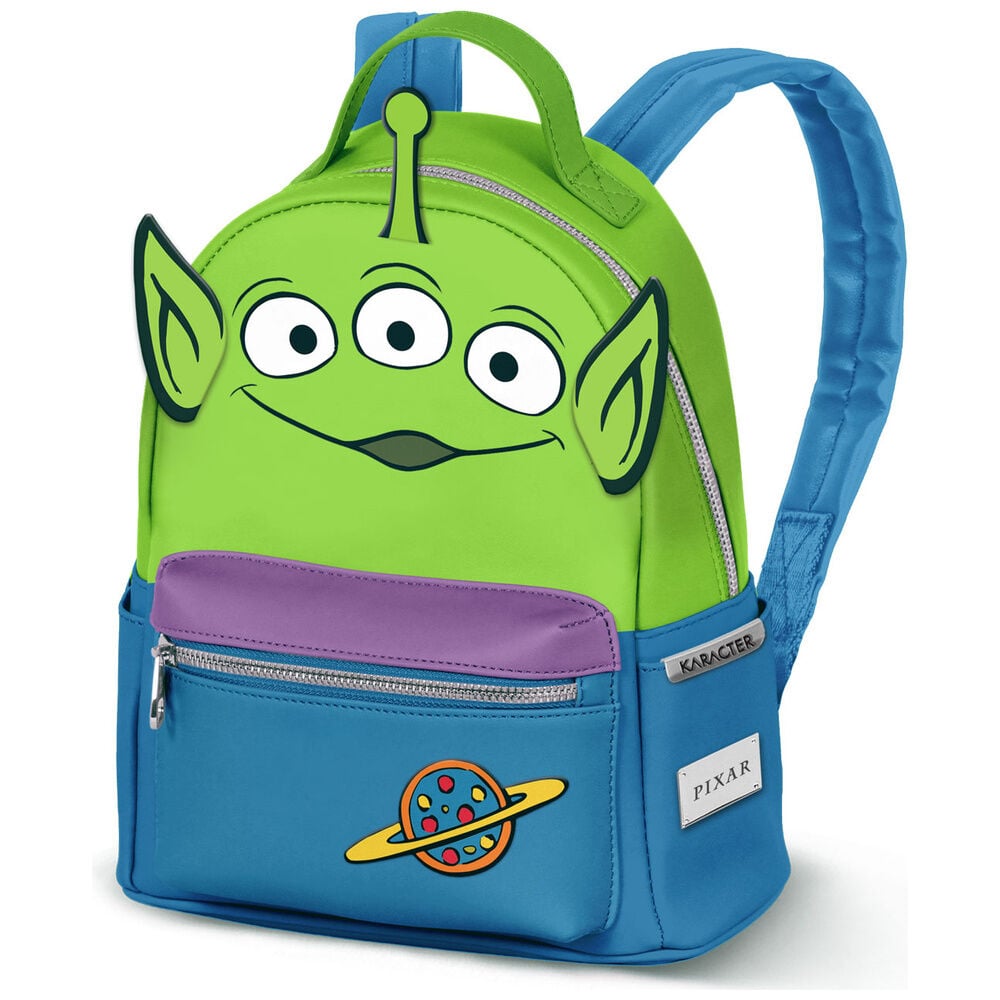 Mochila verde del Alien de Toy Story Disney Pixar con bolsillo frontal