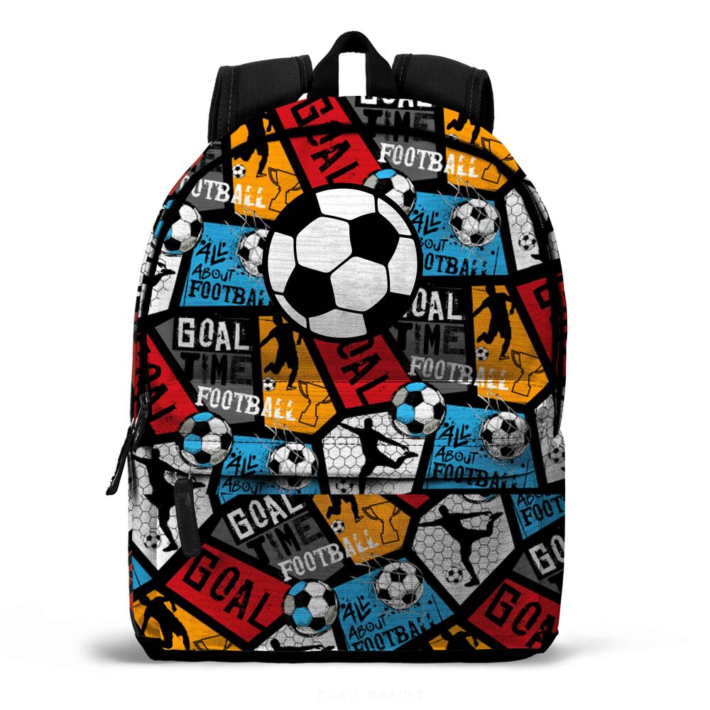 Mochila escolar Football PRO DG con estampado de balones de fútbol