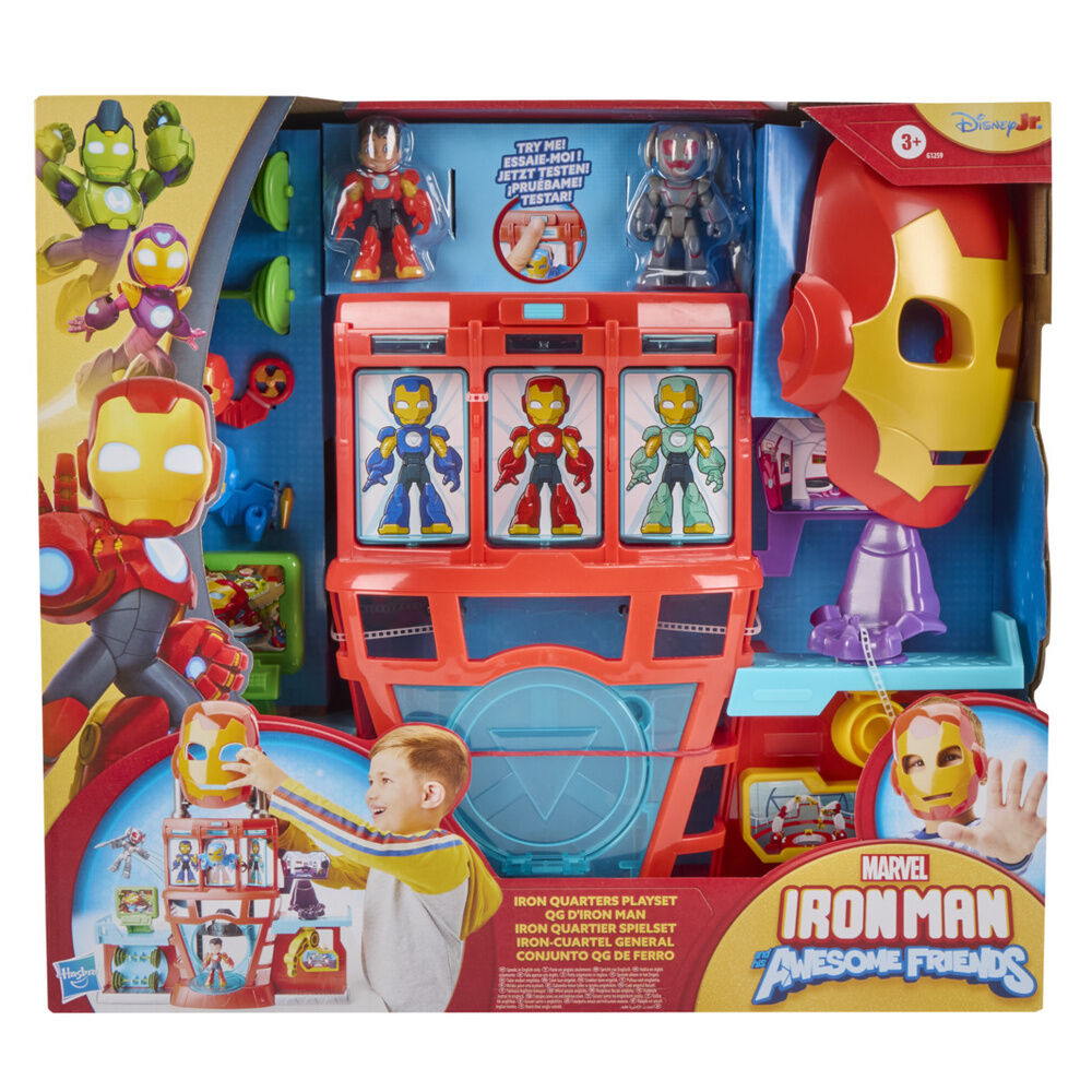 Playset Cuartel General de Iron Man Marvel con figuras, máscara y accesorios - 2